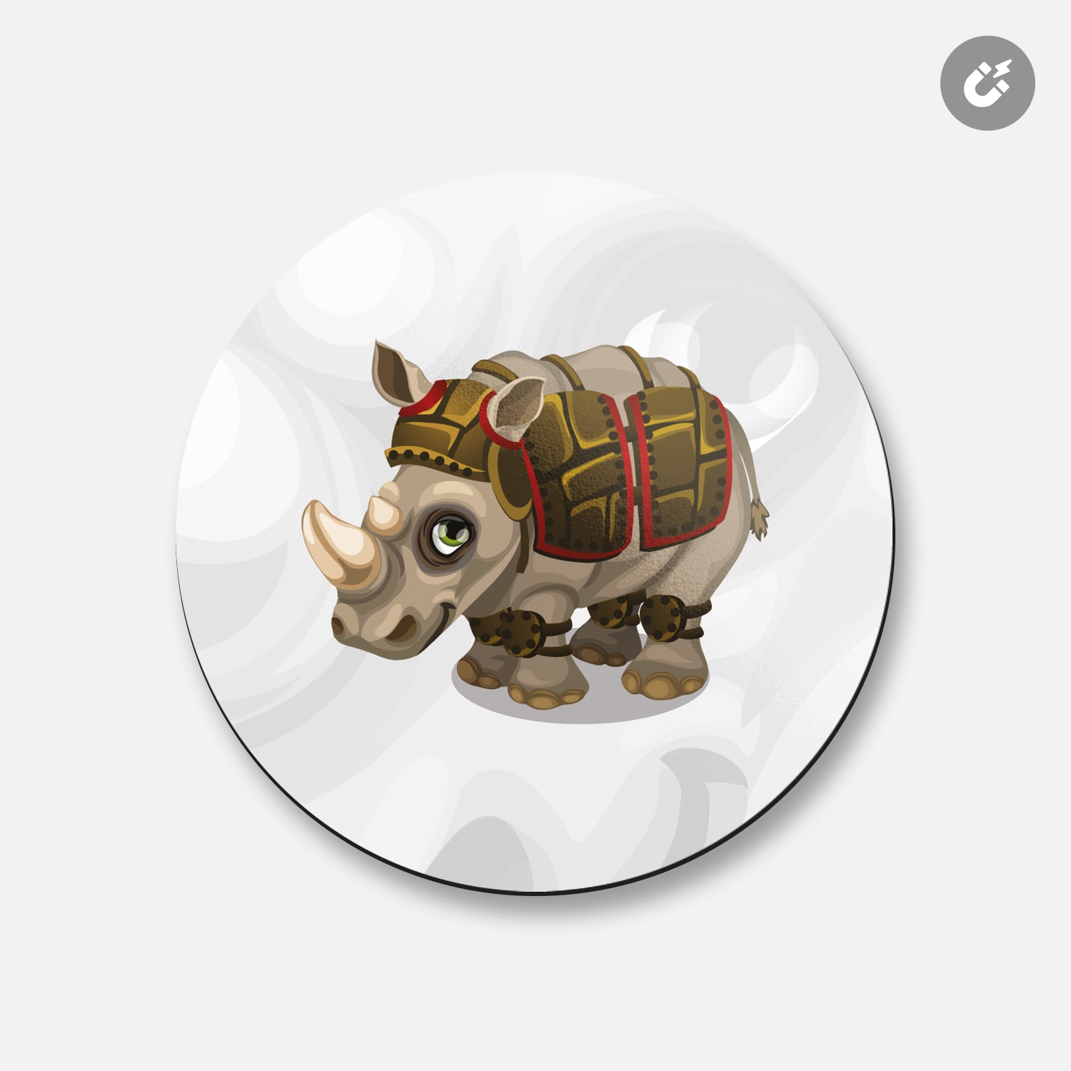 Funny Rhino Gladiator Animal | 4'' X 4'' Round Decorative Magnet | eBay