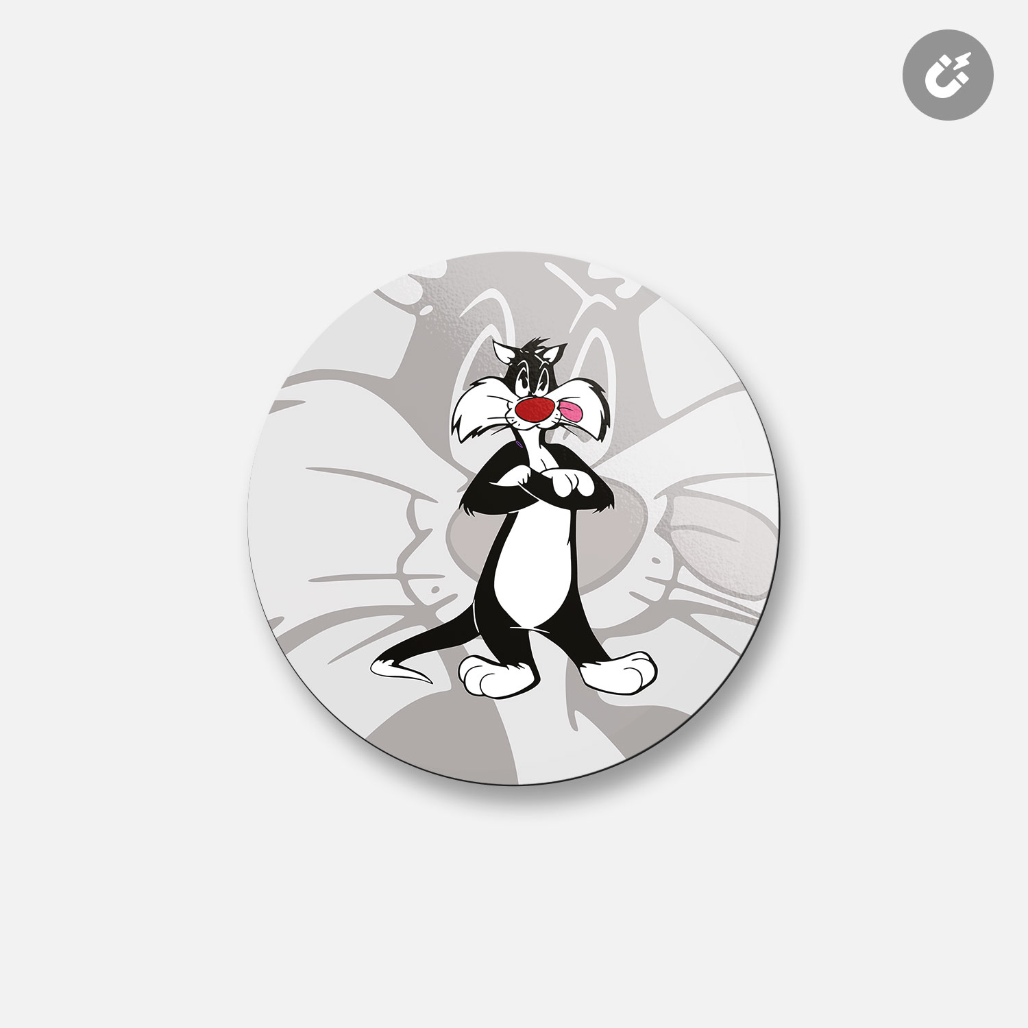 Sylvester Cat Cartoon Tongue | 4'' X 4'' Round Decorative Magnet | eBay
